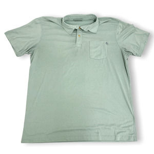 Marine Layer Weekend Sport Polo Shirt Stretch Light Blue Green Men's Large